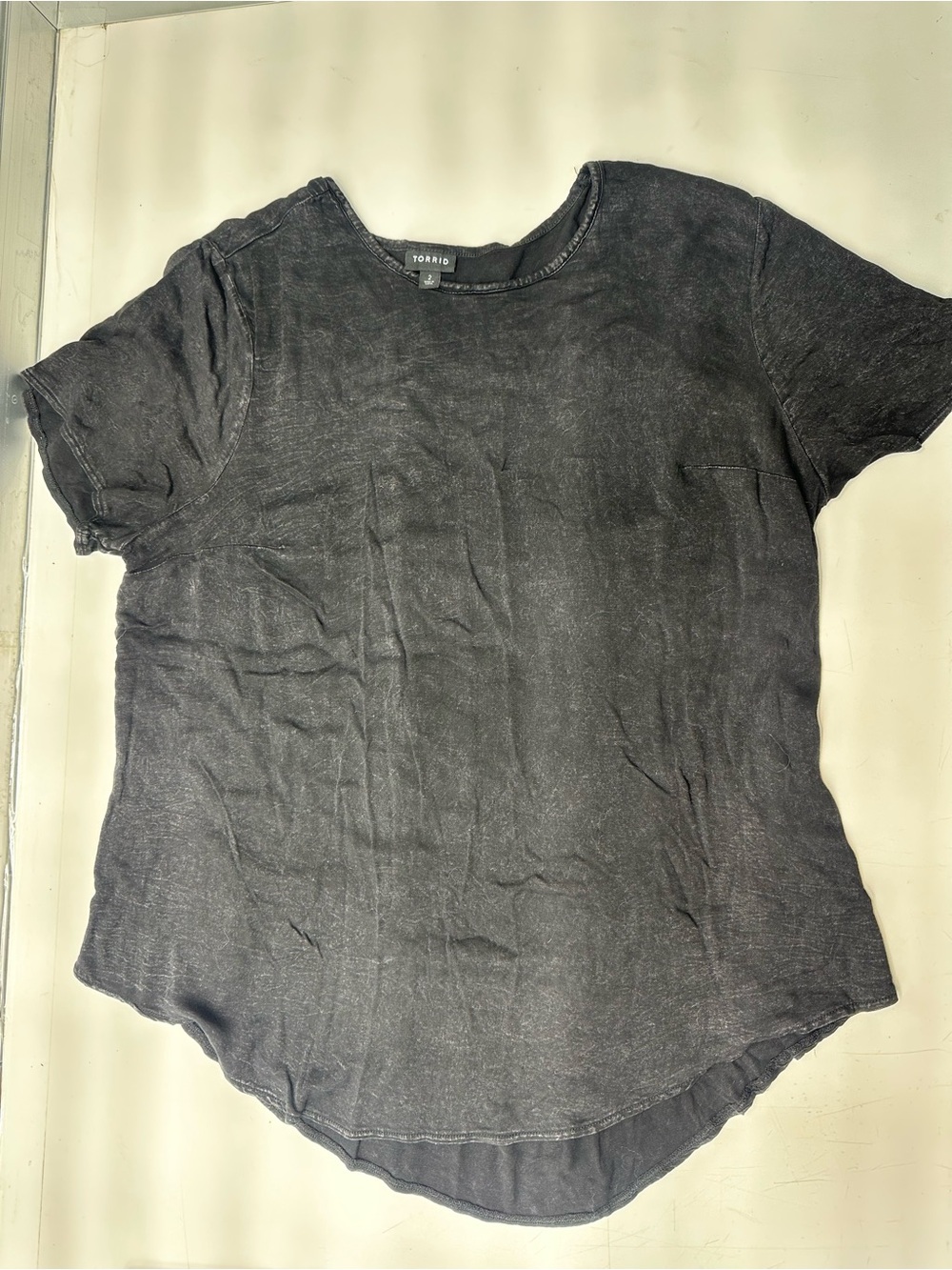 Torrid charcoal black short-sleeve crew tee- Size 2